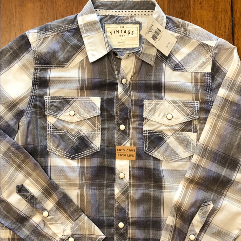 🌟NWT BKE Vintage Boys button-up long sleeve shirt